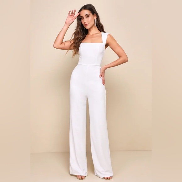 Enticing Endeavors White Jumpsuit - Picture 1 of 8
